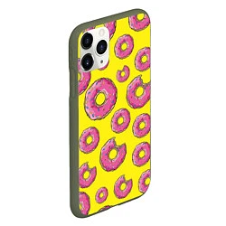 Чехол iPhone 11 Pro матовый Пончики Гомера, цвет: 3D-темно-зеленый — фото 2