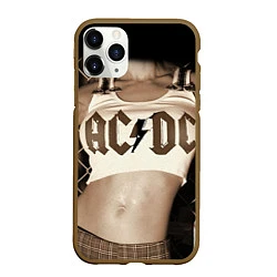 Чехол iPhone 11 Pro матовый AC/DC Girl, цвет: 3D-коричневый