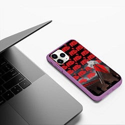 Чехол iPhone 11 Pro матовый Pink Floyd Pattern, цвет: 3D-фиолетовый — фото 2