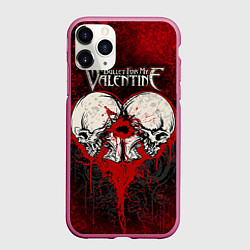 Чехол iPhone 11 Pro матовый BFMV: Duo Skulls, цвет: 3D-малиновый