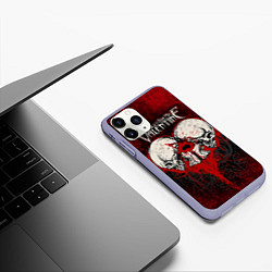 Чехол iPhone 11 Pro матовый BFMV: Duo Skulls, цвет: 3D-светло-сиреневый — фото 2