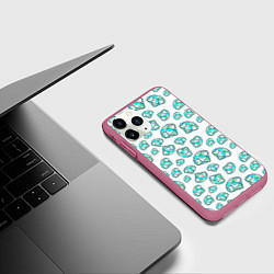 Чехол iPhone 11 Pro матовый Бриллианты, цвет: 3D-малиновый — фото 2