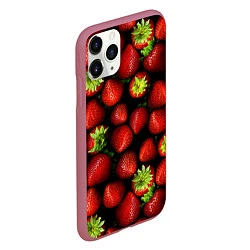 Чехол iPhone 11 Pro матовый Клубничка, цвет: 3D-малиновый — фото 2