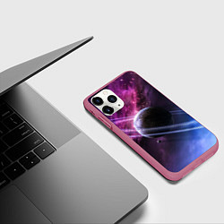 Чехол iPhone 11 Pro матовый Космос, цвет: 3D-малиновый — фото 2