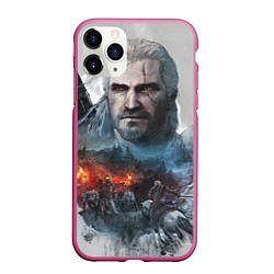 Чехол iPhone 11 Pro матовый Witcher, цвет: 3D-малиновый