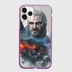 Чехол iPhone 11 Pro матовый Witcher, цвет: 3D-фиолетовый
