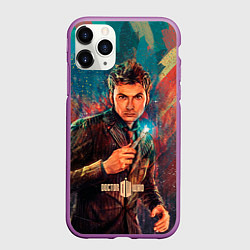 Чехол iPhone 11 Pro матовый Доктор кто, цвет: 3D-фиолетовый