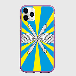 Чехол iPhone 11 Pro матовый Флаг ВВС, цвет: 3D-фиолетовый