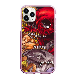 Чехол iPhone 11 Pro матовый Metallica Rage, цвет: 3D-розовый