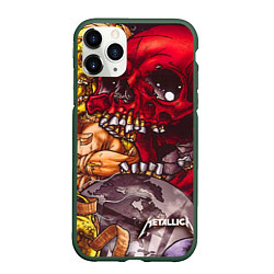 Чехол iPhone 11 Pro матовый Metallica Rage, цвет: 3D-темно-зеленый