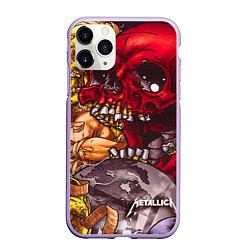 Чехол iPhone 11 Pro матовый Metallica Rage, цвет: 3D-светло-сиреневый