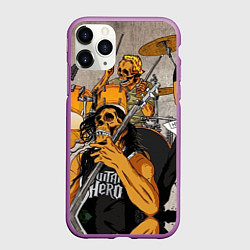 Чехол iPhone 11 Pro матовый Metallica: Guitar Hero, цвет: 3D-фиолетовый