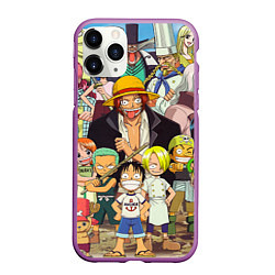 Чехол iPhone 11 Pro матовый One Piece, цвет: 3D-фиолетовый