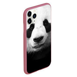 Чехол iPhone 11 Pro матовый Взгляд панды, цвет: 3D-малиновый — фото 2