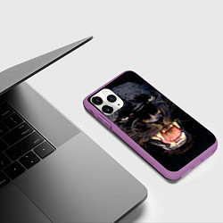 Чехол iPhone 11 Pro матовый Пантера, цвет: 3D-фиолетовый — фото 2