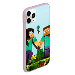 Чехол iPhone 11 Pro матовый Minecraft Stories, цвет: 3D-розовый — фото 2