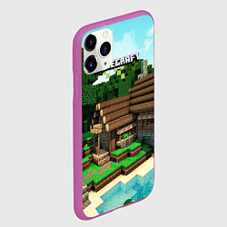 Чехол iPhone 11 Pro матовый Minecraft House, цвет: 3D-фиолетовый — фото 2