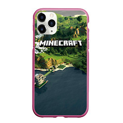 Чехол iPhone 11 Pro матовый Minecraft Location, цвет: 3D-малиновый