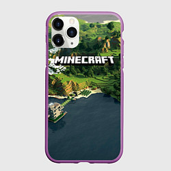 Чехол iPhone 11 Pro матовый Minecraft Location, цвет: 3D-фиолетовый