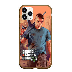 Чехол iPhone 11 Pro матовый GTA 5: Gangsta, цвет: 3D-коричневый