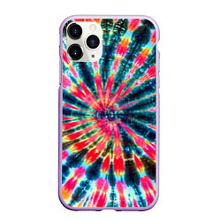 Чехол iPhone 11 Pro матовый Tie dye, цвет: 3D-сиреневый