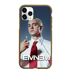 Чехол iPhone 11 Pro матовый Eminem Fire, цвет: 3D-коричневый