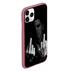 Чехол iPhone 11 Pro матовый Eminem Fuck, цвет: 3D-малиновый — фото 2