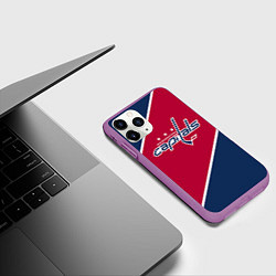 Чехол iPhone 11 Pro матовый Washington capitals, цвет: 3D-фиолетовый — фото 2