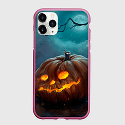 Чехол iPhone 11 Pro матовый Тыква, цвет: 3D-малиновый