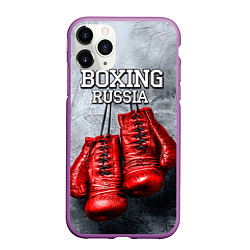 Чехол iPhone 11 Pro матовый Boxing Russia, цвет: 3D-фиолетовый