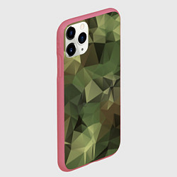 Чехол iPhone 11 Pro матовый Полигональный камуфляж, цвет: 3D-малиновый — фото 2