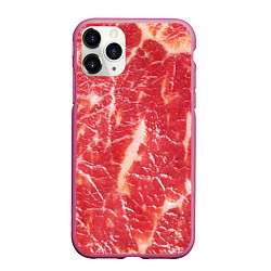 Чехол iPhone 11 Pro матовый Мясо, цвет: 3D-малиновый