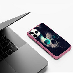 Чехол iPhone 11 Pro матовый Skull eyes, цвет: 3D-малиновый — фото 2
