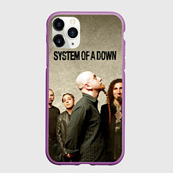Чехол iPhone 11 Pro матовый System of a Down, цвет: 3D-фиолетовый