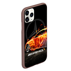 Чехол iPhone 11 Pro матовый Mercedes, цвет: 3D-коричневый — фото 2