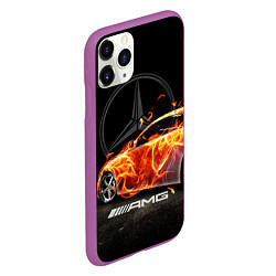 Чехол iPhone 11 Pro матовый Mercedes, цвет: 3D-фиолетовый — фото 2