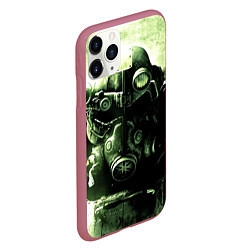 Чехол iPhone 11 Pro матовый Fallout Robot, цвет: 3D-малиновый — фото 2