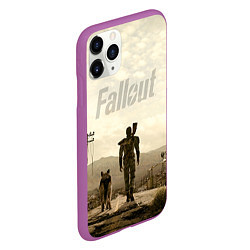 Чехол iPhone 11 Pro матовый Fallout City, цвет: 3D-фиолетовый — фото 2