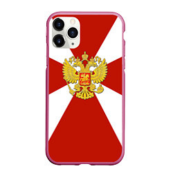 Чехол iPhone 11 Pro матовый Флаг ВВ, цвет: 3D-малиновый