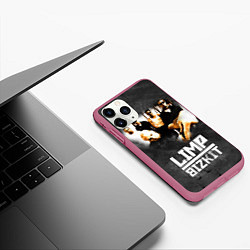 Чехол iPhone 11 Pro матовый Limp Bizkit: Rock in to you, цвет: 3D-малиновый — фото 2