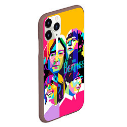 Чехол iPhone 11 Pro матовый The Beatles: Poly-art, цвет: 3D-коричневый — фото 2