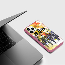 Чехол iPhone 11 Pro матовый The Beatles: Colour Spray, цвет: 3D-малиновый — фото 2
