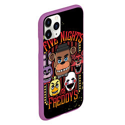 Чехол iPhone 11 Pro матовый Five Nights At Freddy's, цвет: 3D-фиолетовый — фото 2