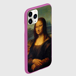 Чехол iPhone 11 Pro матовый Леонардо да Винчи - Мона Лиза, цвет: 3D-фиолетовый — фото 2
