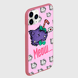 Чехол iPhone 11 Pro матовый Drop Dead: Meow, цвет: 3D-малиновый — фото 2