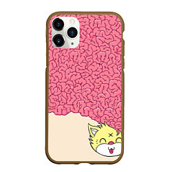 Чехол iPhone 11 Pro матовый Drop Dead: Pink Brains, цвет: 3D-коричневый
