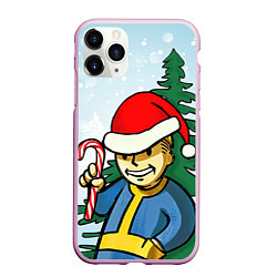 Чехол iPhone 11 Pro матовый Fallout Christmas, цвет: 3D-розовый