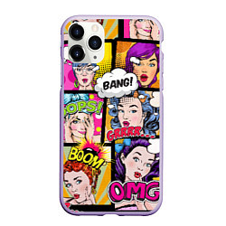 Чехол iPhone 11 Pro матовый POP ART, цвет: 3D-светло-сиреневый