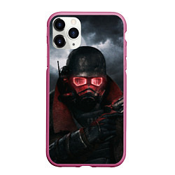 Чехол iPhone 11 Pro матовый Fallout: New Vegas, цвет: 3D-малиновый