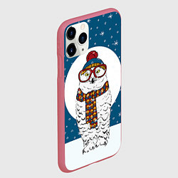 Чехол iPhone 11 Pro матовый Филин, цвет: 3D-малиновый — фото 2